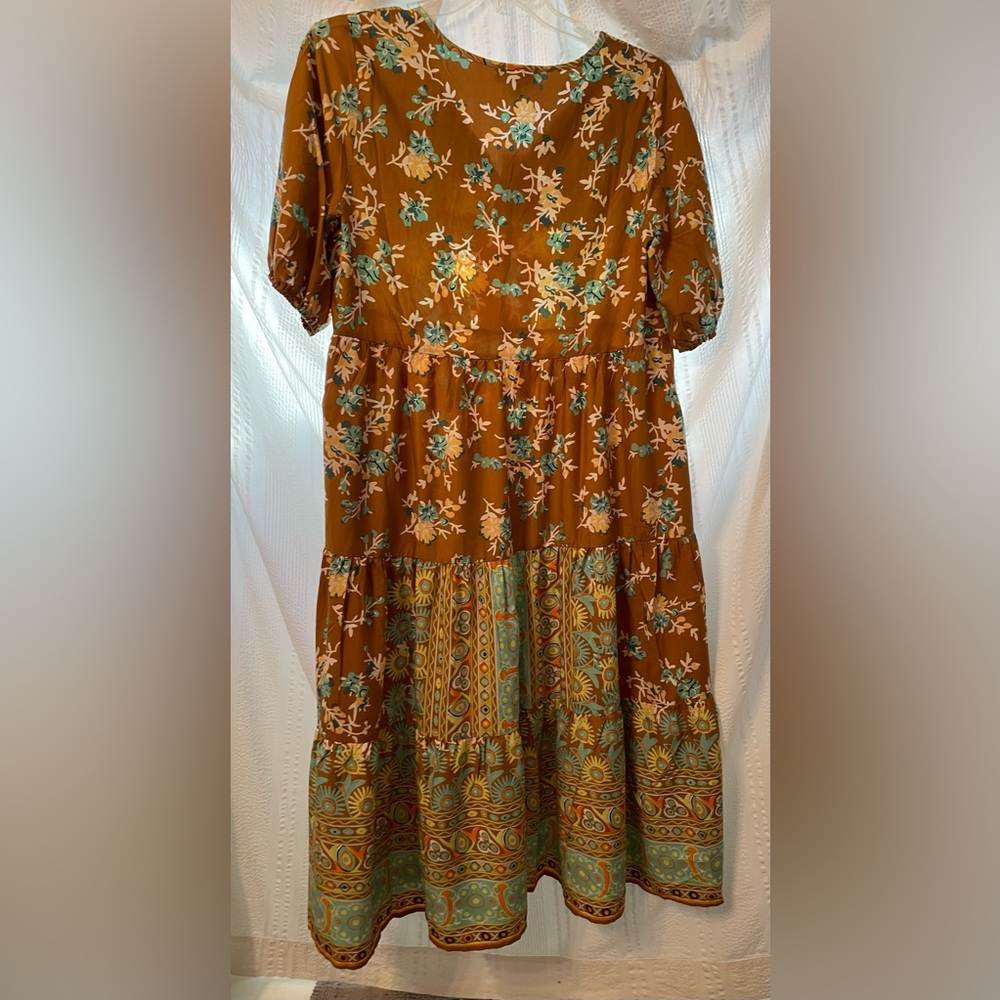 NWT Suzanne Betro dress ruffles tie front size XL - Picture 7 of 12